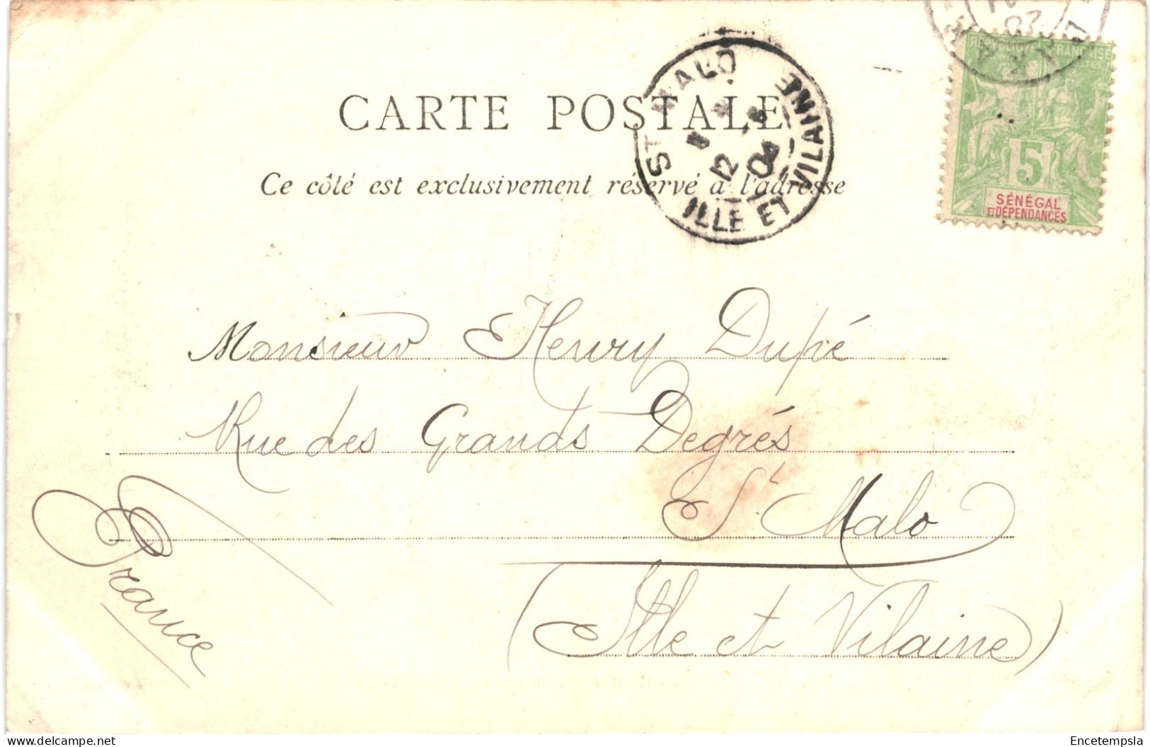 CPA Carte Postale Sénégal Dakar Boulevard Pinet Laprade 1904 VM80102ok - Senegal