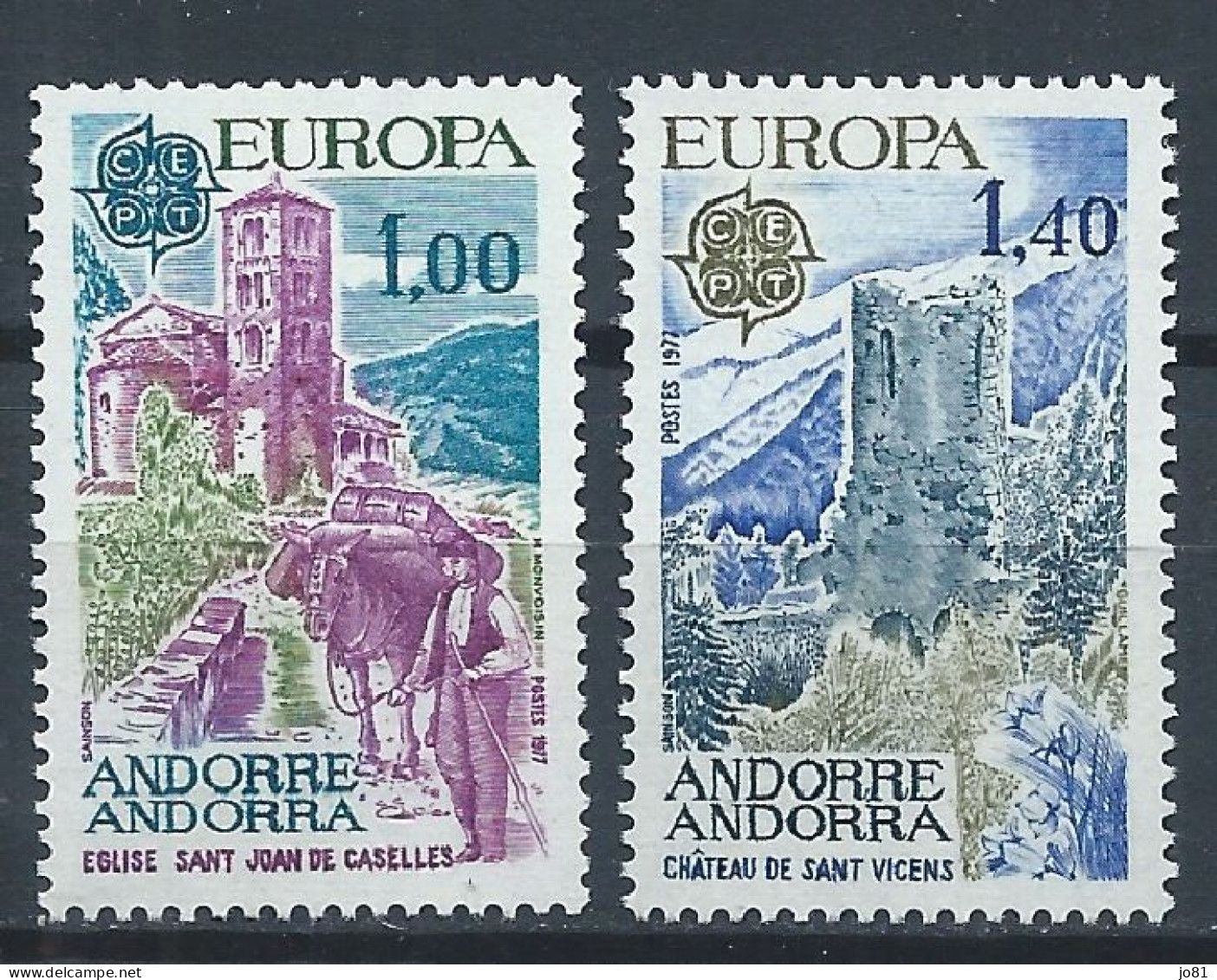 Andorre Français YT 261-262 Neuf Sans Charnière - XX - MNH Europa 1977 - Neufs
