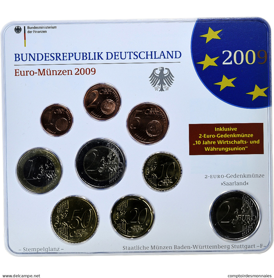 République Fédérale Allemande, Set 1 Ct. - 2 Euro + 2€, Ludwigskirche, Coin - Duitsland