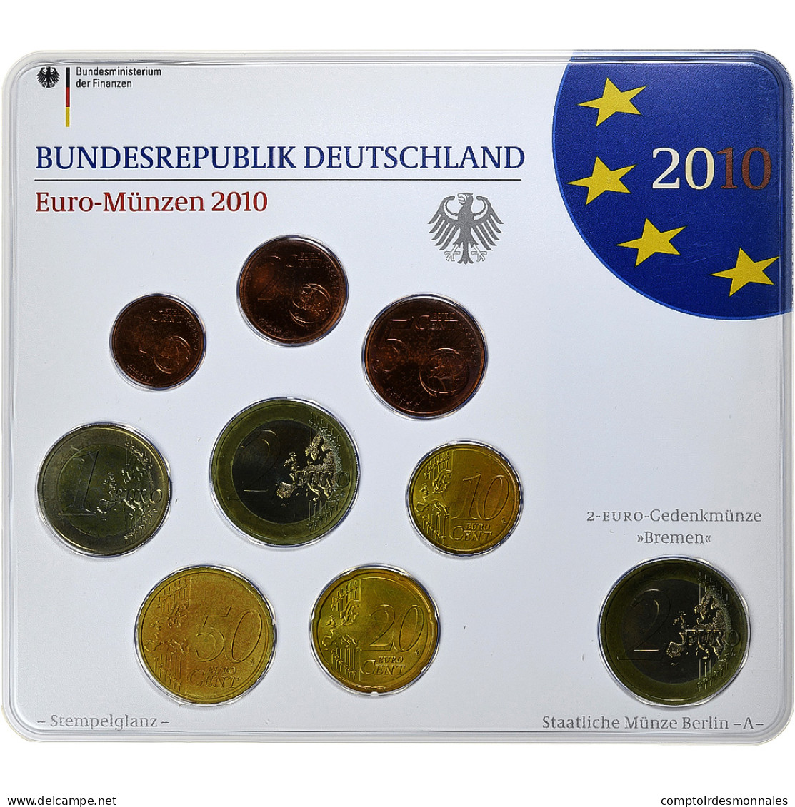 République Fédérale Allemande, Set 1 Ct. - 2 Euro + 2€, Bremer Roland, Coin - Germania