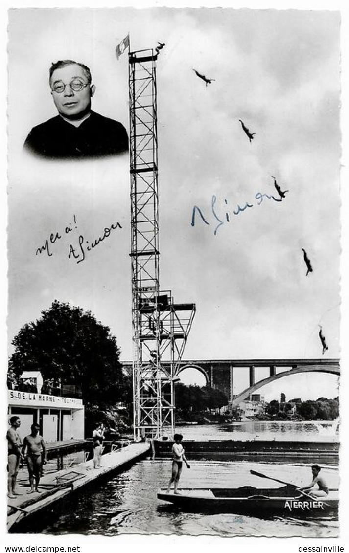 L'Abbé SIMON Le Curé Volant - Plongeon De 35 Mètres + Signature - High Diving