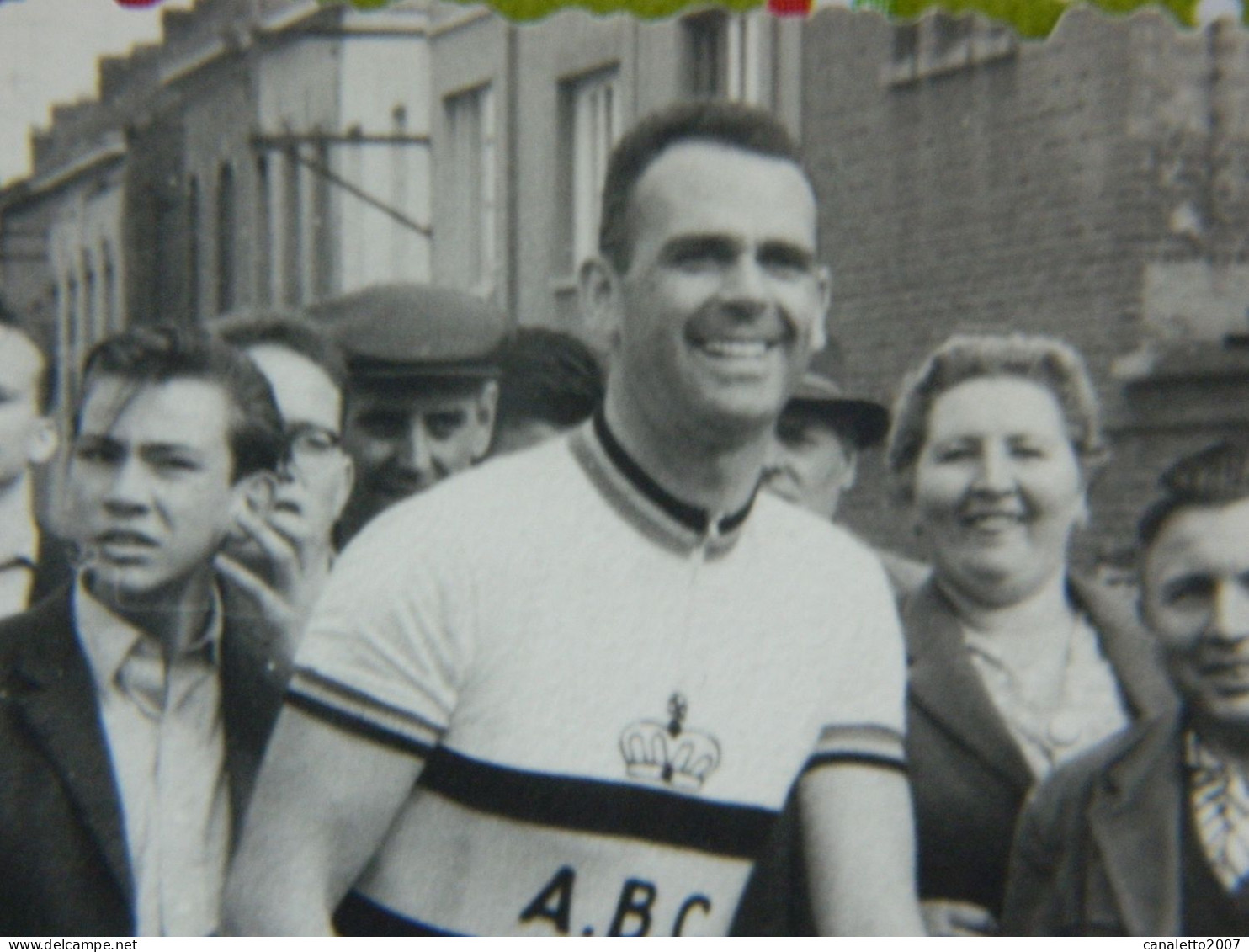 CYCLISME+ MONS : PHOTO 9X13 DEPART D'UNE COURSE EN BELGIQUE L'EQUIPE A.B.C AVEC RIK VAN STEENBERGEN-LEMOINE PHOTO - Cyclisme