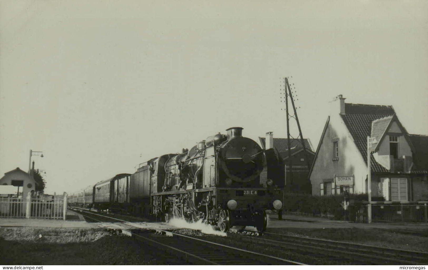 BOHAIN - Lille-Amiens 231-E-8 Fives - Matériel Ex-D.R. - Cliché Jacques H. Renaud, 1960 - Trains