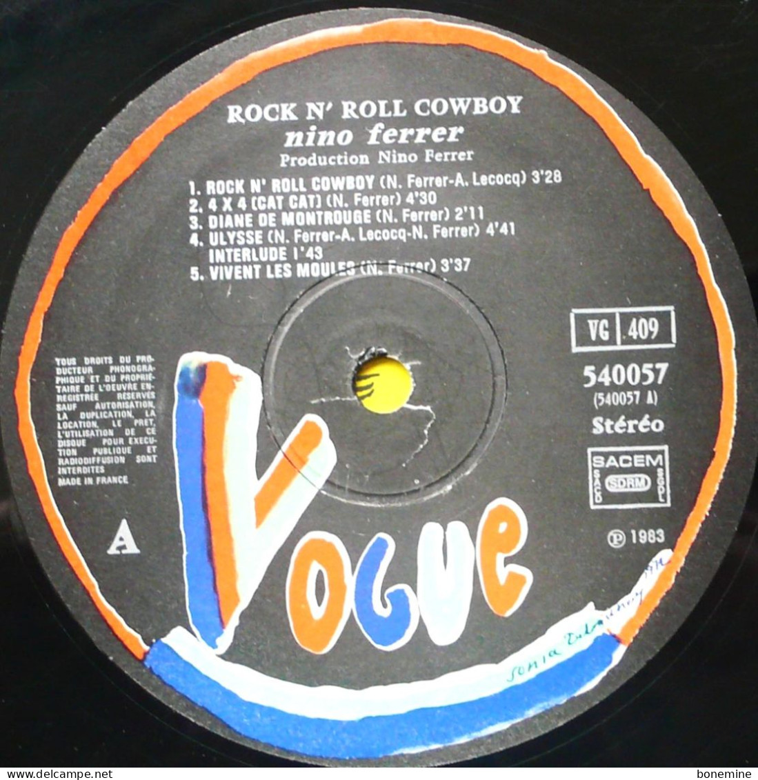 LP 33 Nino Ferrer Rock N' Roll Cow-Boy Vogue1983 - Rock