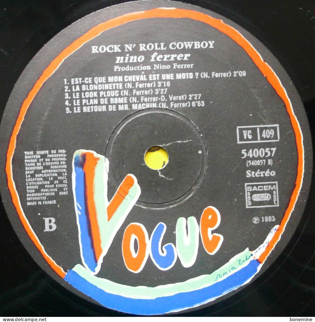 LP 33 Nino Ferrer Rock N' Roll Cow-Boy Vogue1983 - Rock