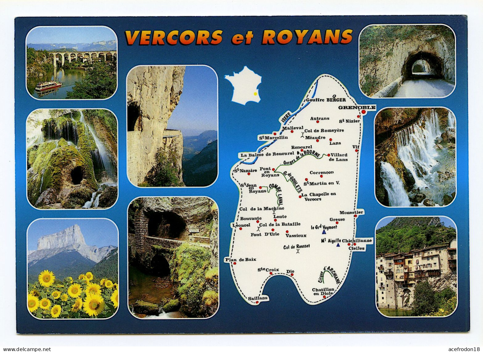 Vercors Et Royans - Carte Géographique Touristique Et Multivues - Andere & Zonder Classificatie