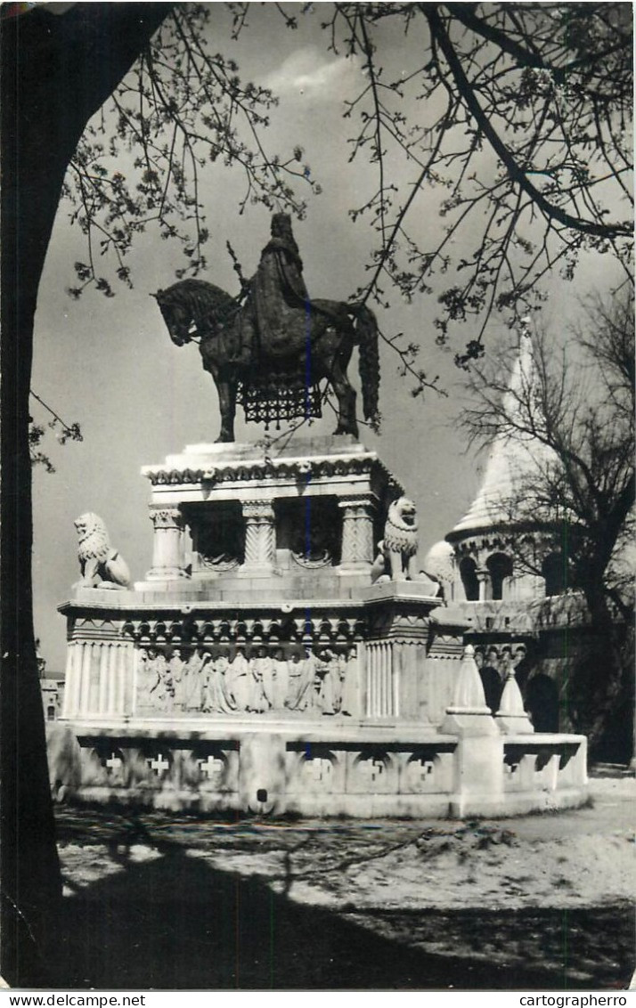 Hungary Budapest Fshermen's Bastion With St Stephen's Equestrian Statue - Ungarn