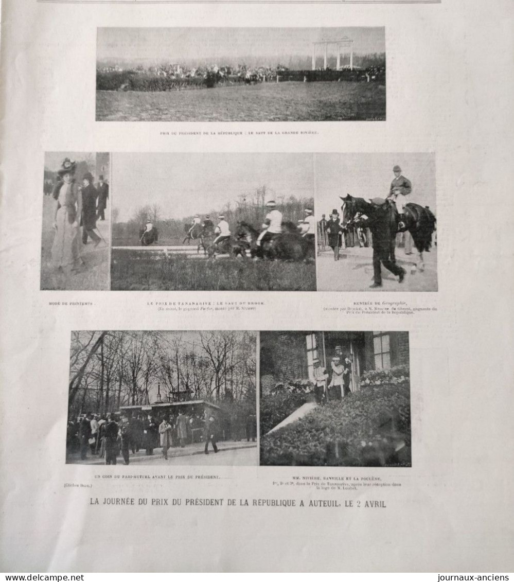 1899 LA JOURNÉE DU PRIX DU PRÉSIDENT DE LA RÉPUBLIQUE À AUTEUIL - LA VIE AU GRAND AIR - Revues Anciennes - Avant 1900