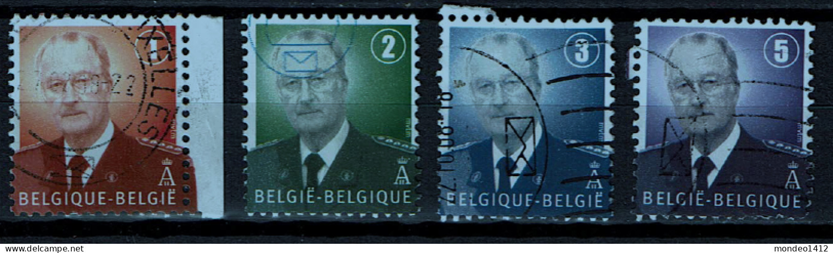 België OBP 3695/3698 King Albert II - New Definitive Issue. Number In Circle As Value - Gebraucht