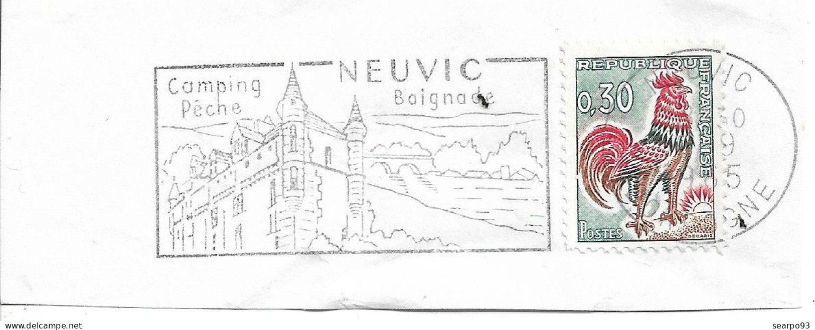 FRANCE. POSTMARK. CASTLE. NEUVIC - 1961-....