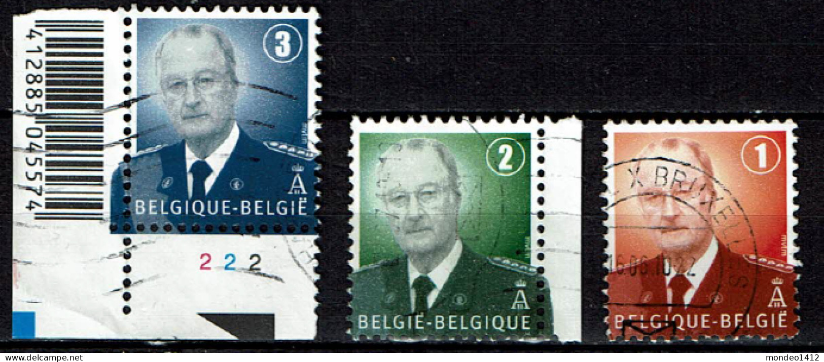 België OBP 3695 3696 3697 - Dynastie Roi King Koning Albert II MVTM - Gebruikt