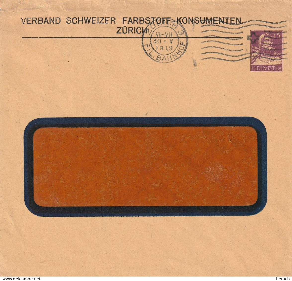 Suisse Entier Postal Privé Zürich 1919 - Entiers Postaux