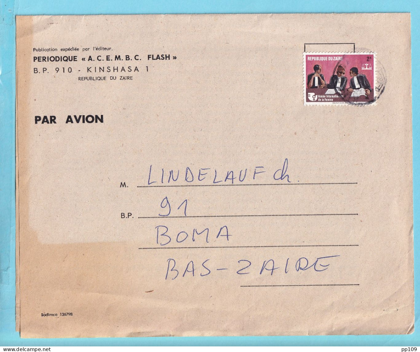 ZAIRE Imprimé Périodique Par Avion 1975 - Tarif Intérieur  - Cartas & Documentos