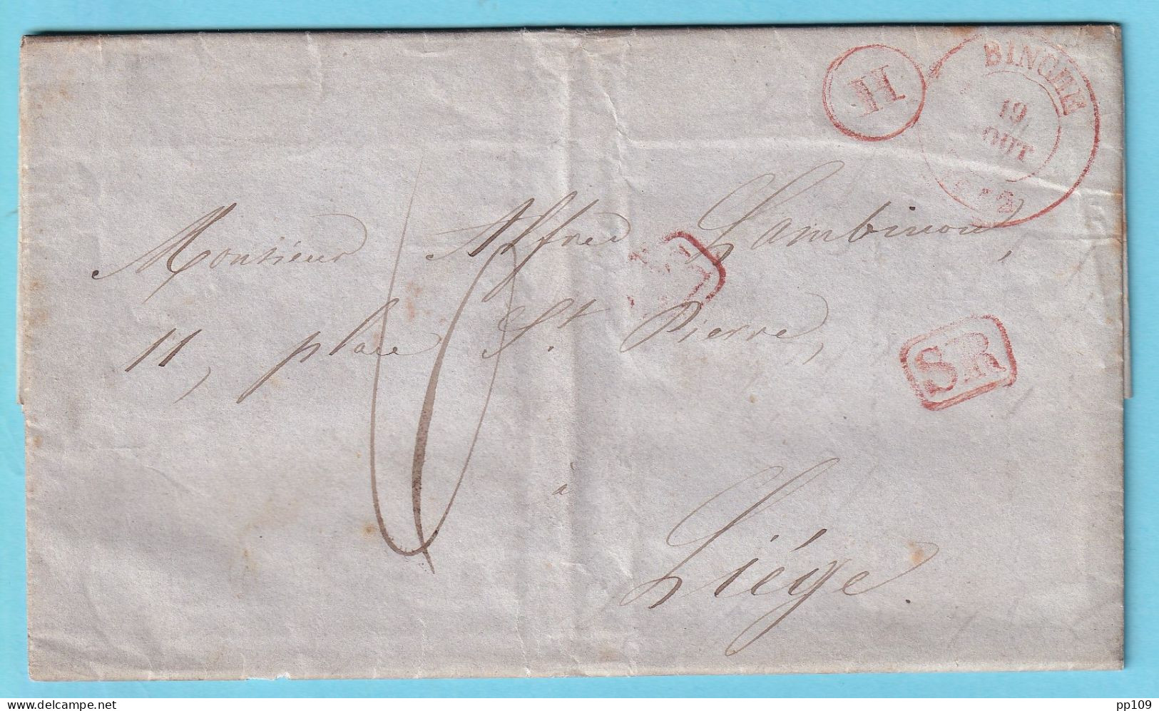 PRECURSEUR Avec Cont. 18 Août 1842 Lettre à En-tête Des Forges, Fonderie à Haine BINCHE SR + H  - 1830-1849 (Onafhankelijk België)