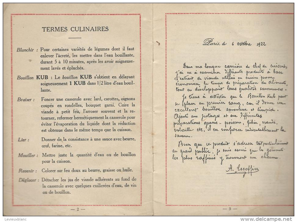 Livret De Recettes/ Bouillon KUB/ La Poule Au Pot/ /vers 1922     VP633bis - 1900 – 1949