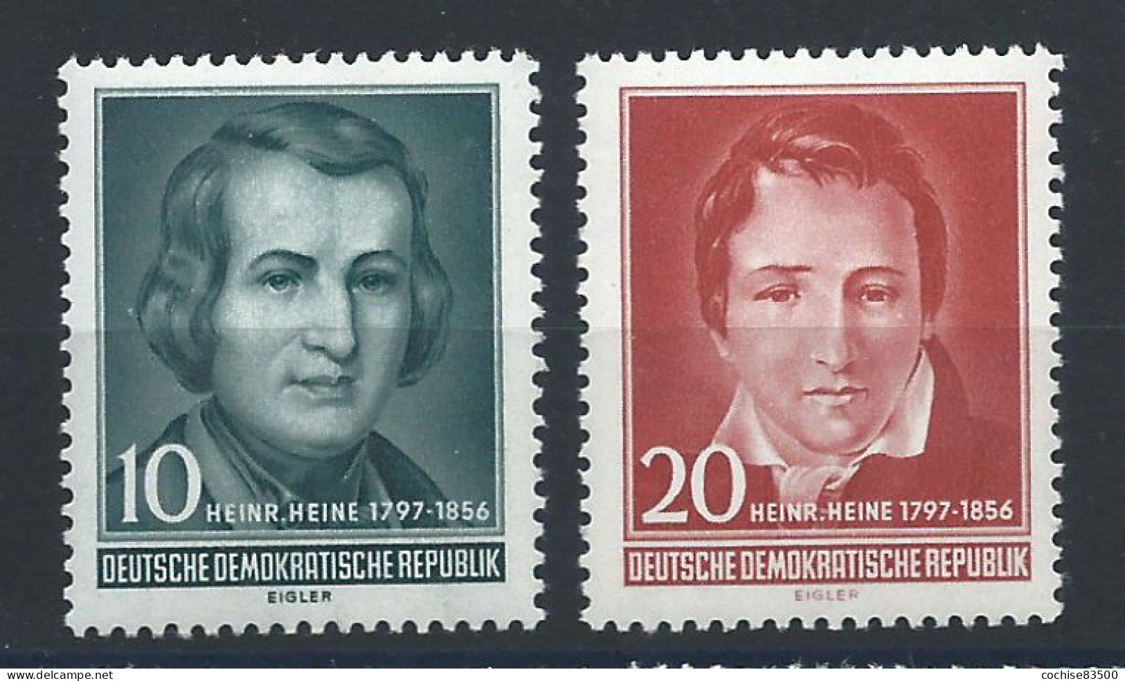 Allemagne RDA N°237/38** (MNH) 1956 - Écrivain "Heinrich Heine" - Unused Stamps