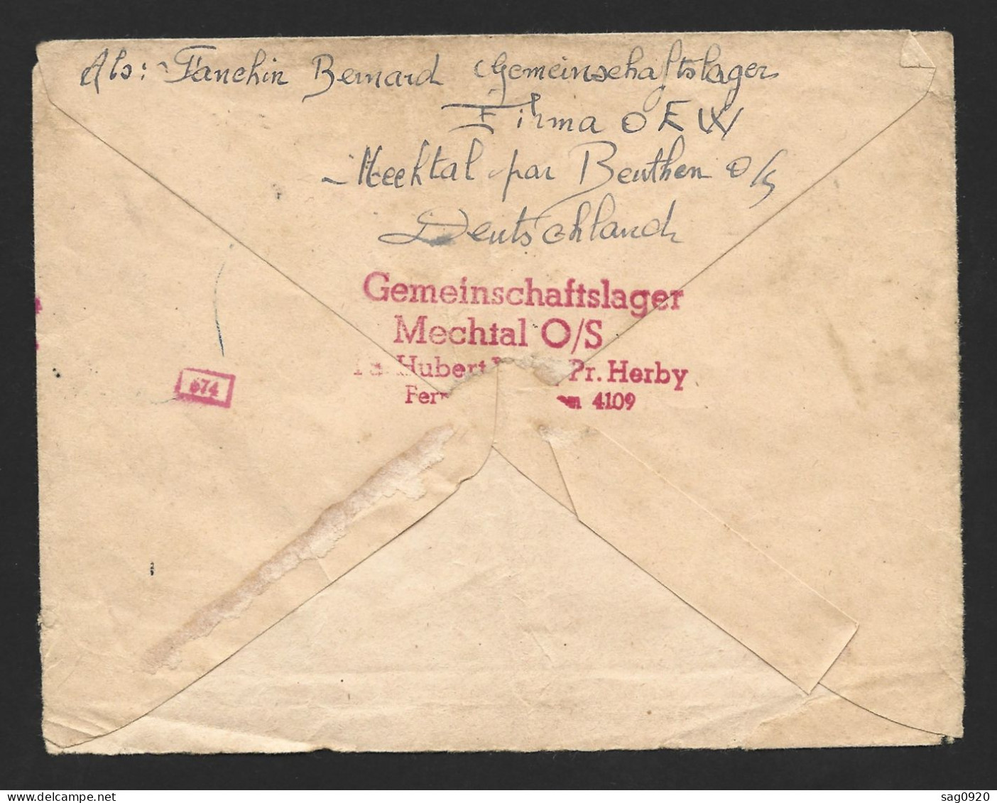 Allemagne-Enveloppe Mechtal 1944 - Brieven En Documenten