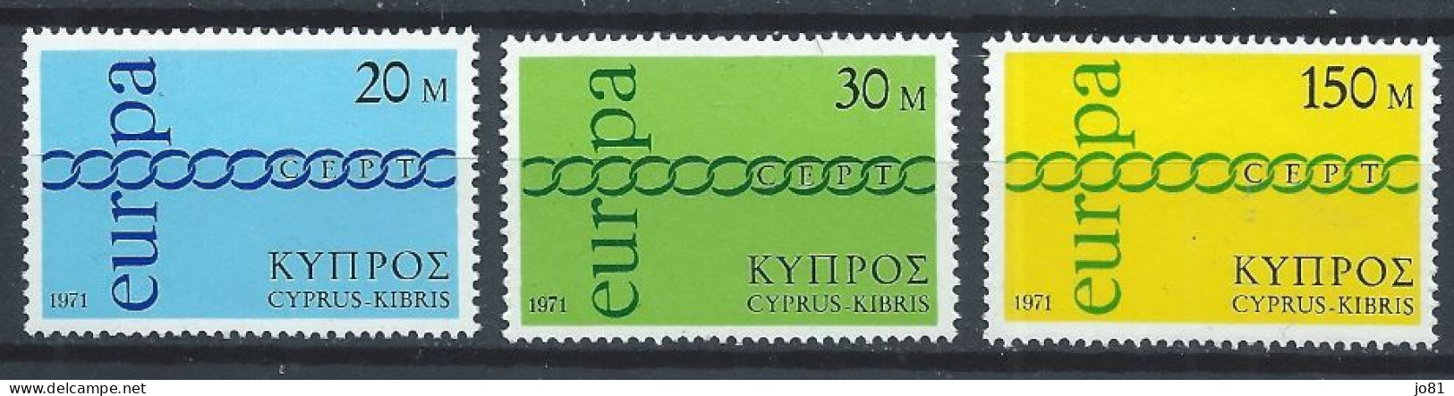 Chypre YT 351-353 Neuf Sans Charnière - XX - MNH Europa 1971 - Nuovi