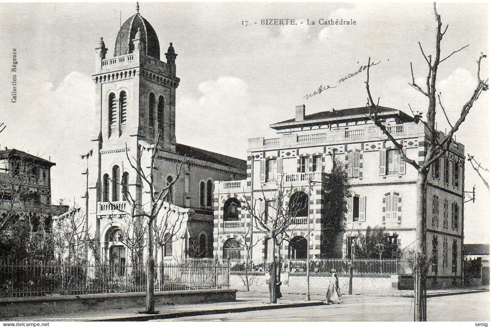 TUNISIE - BIZERTE - 17 - La Cathédrale - Collection Régence. Leroux Alger. - Tunisia