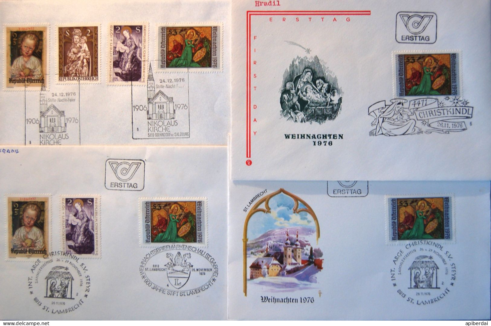 Autriche Austria - 4 FDC Christkindl II - FDC