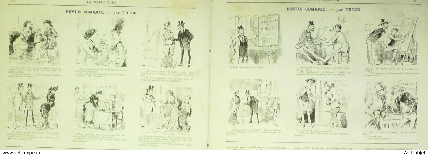 La Caricature 1883 N°164 Le Ministre Au Gymnase Robida Alphonse Daudet Loys Trock - Tijdschriften - Voor 1900