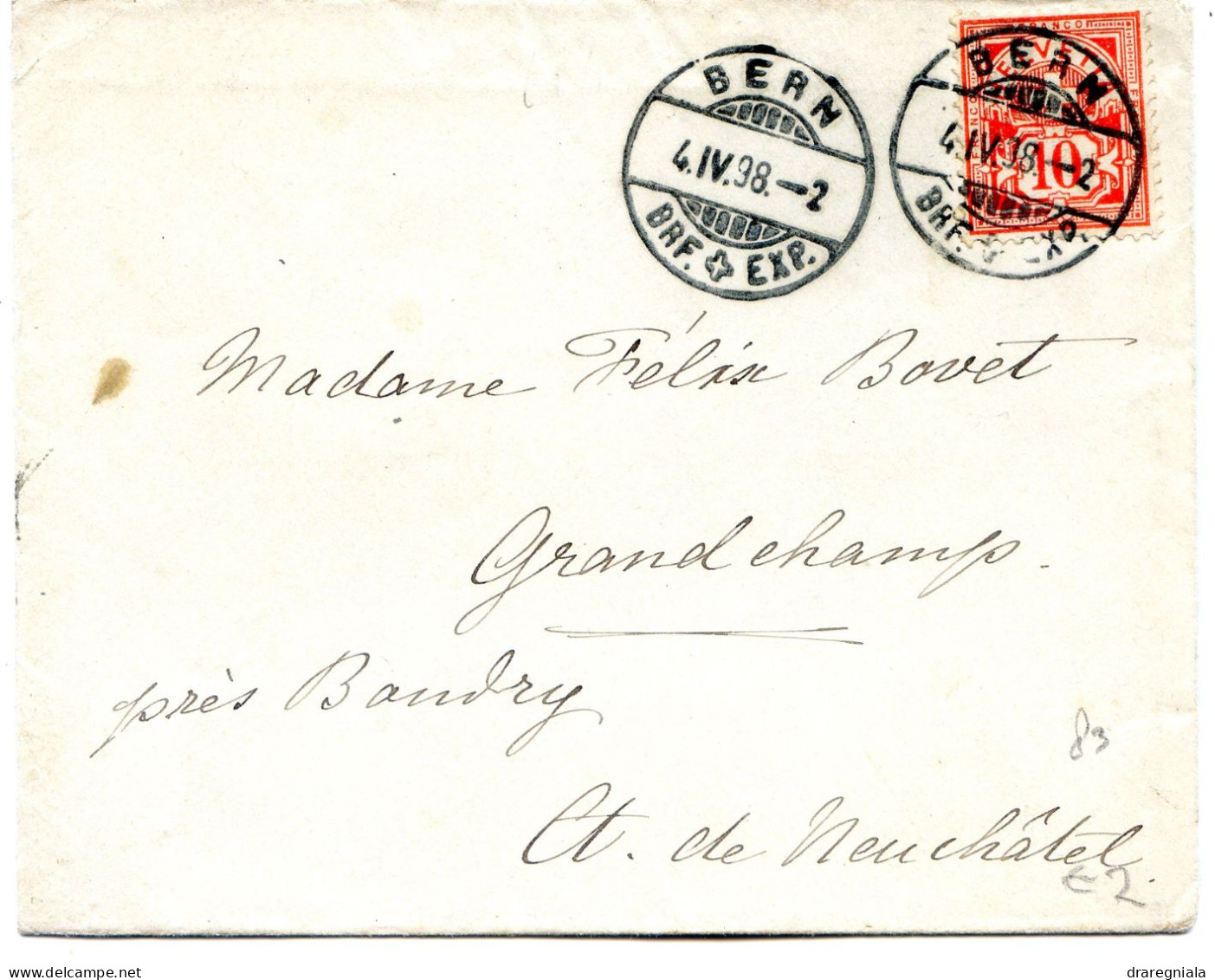 4 Mail Von Bern Genève Lausanne 1898 1903 1906 - Eidg Kreuz - Croix Fédérale - Postmark Collection