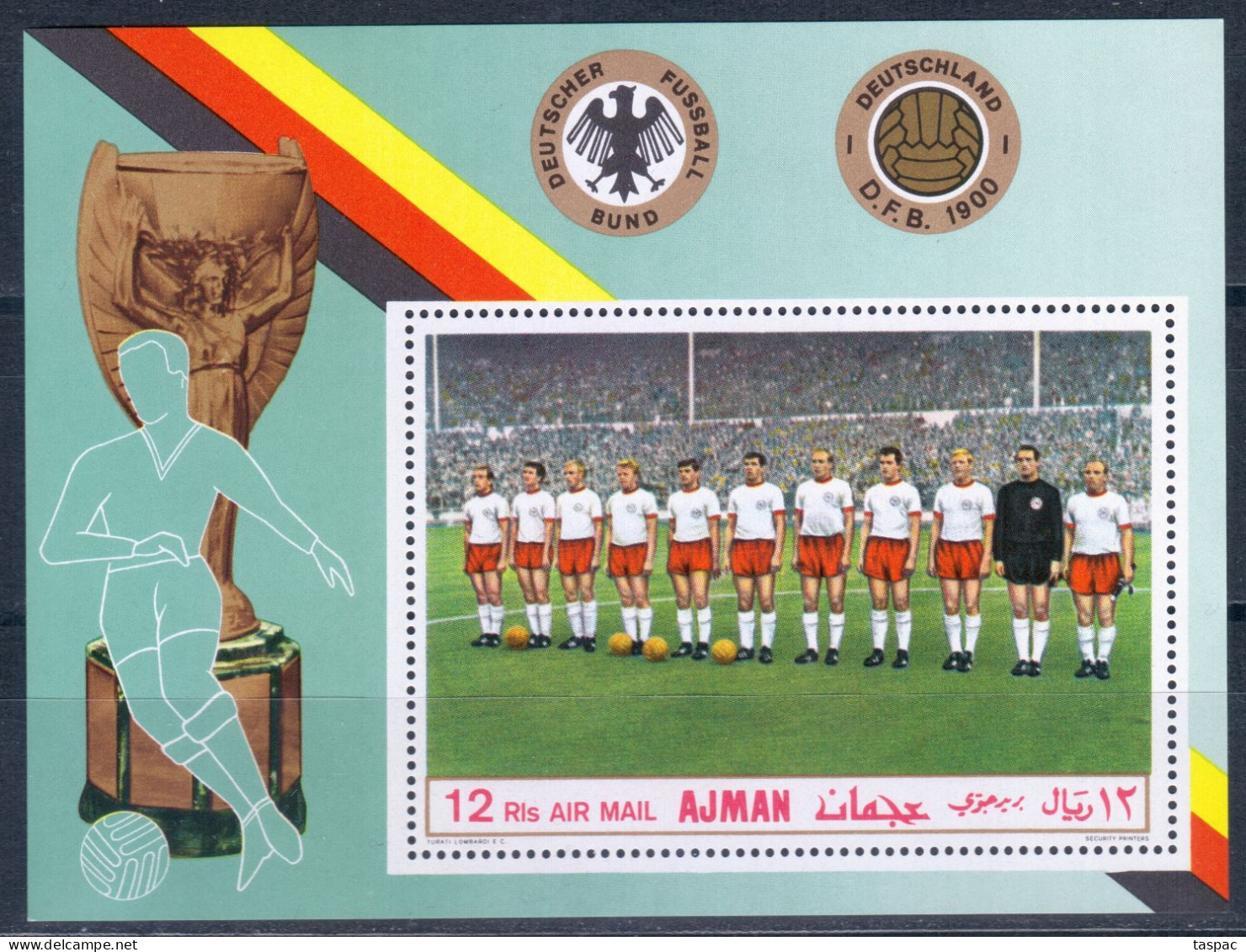 Ajman 1969 Mi# Block 84 A ** MNH - German National Football Team / Soccer - Sonstige & Ohne Zuordnung