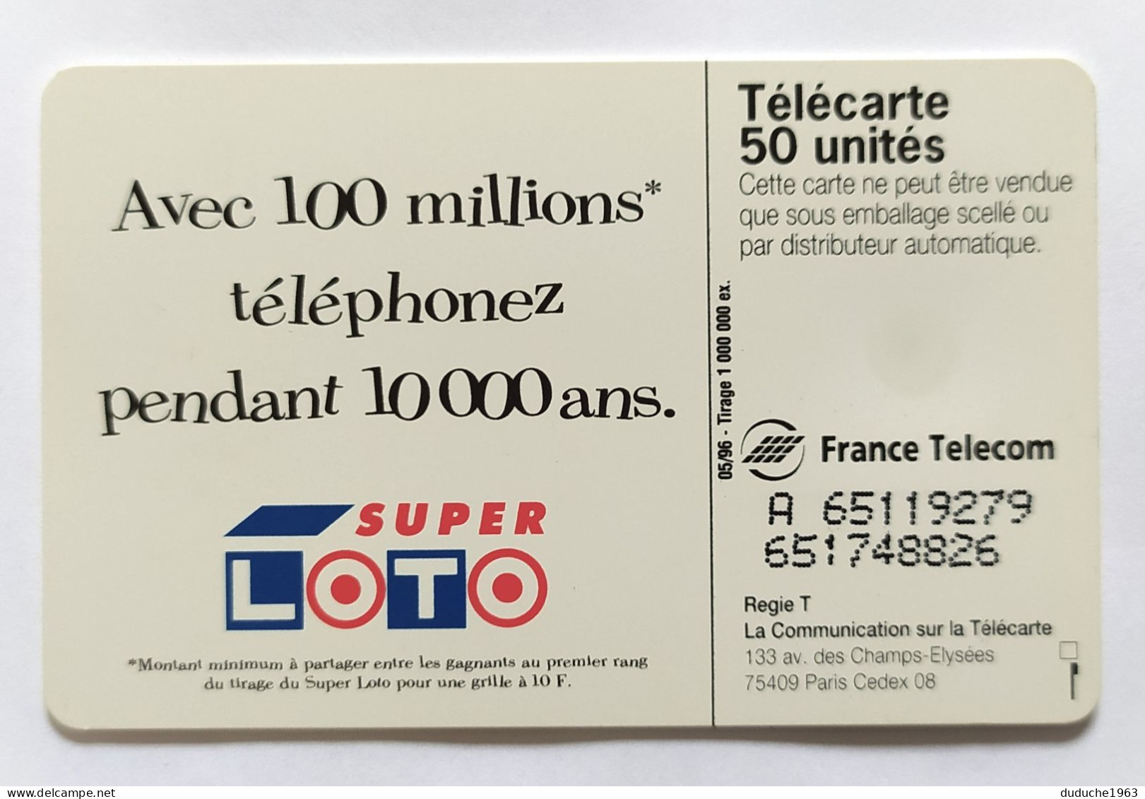 Télécarte France - Française Des Jeux - Super Loto - Non Classificati