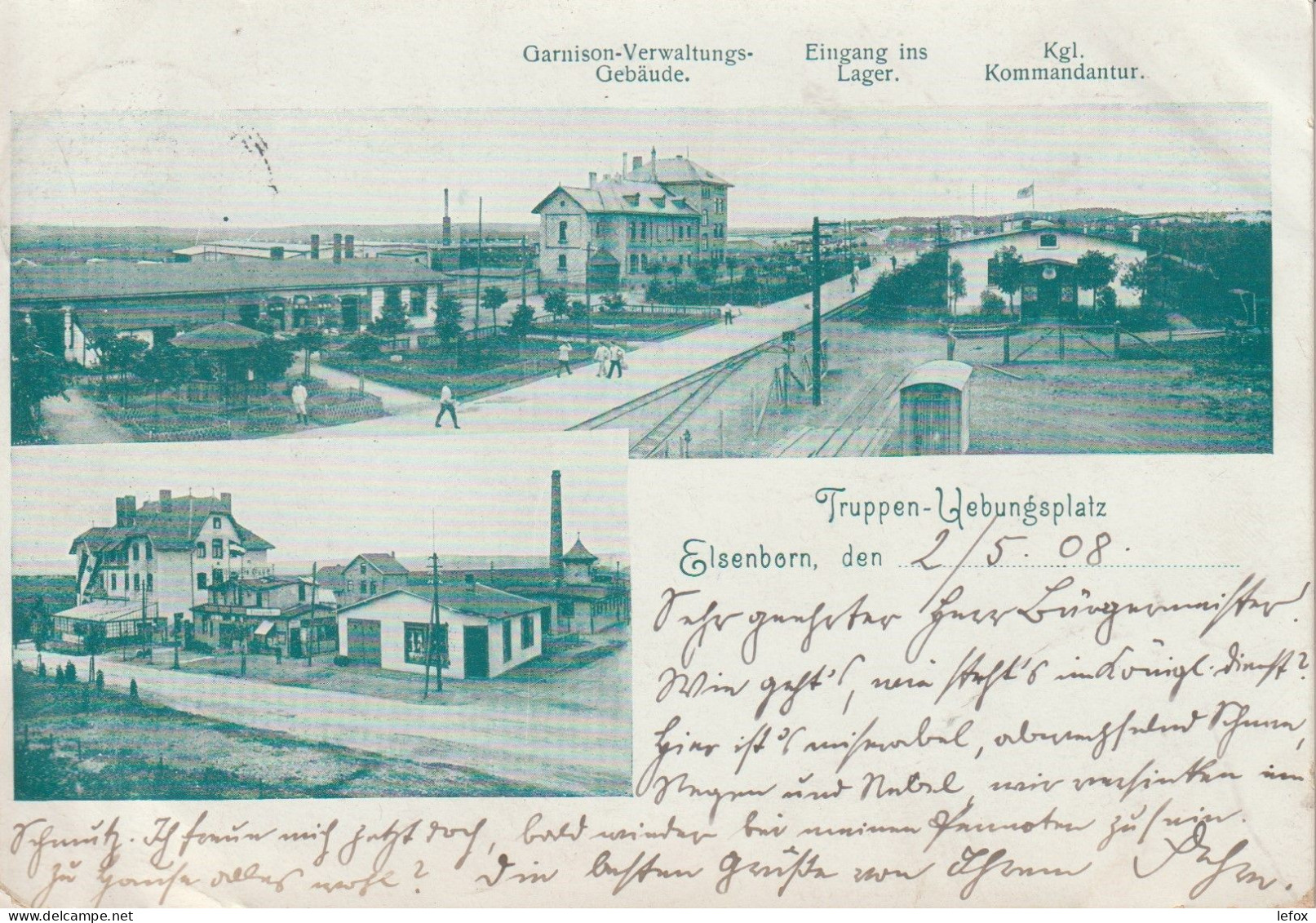 BELGIQUE OCCUPEE CAMPS DE  ELSENBORN EN 1908 BELLE CARTE - Andere & Zonder Classificatie