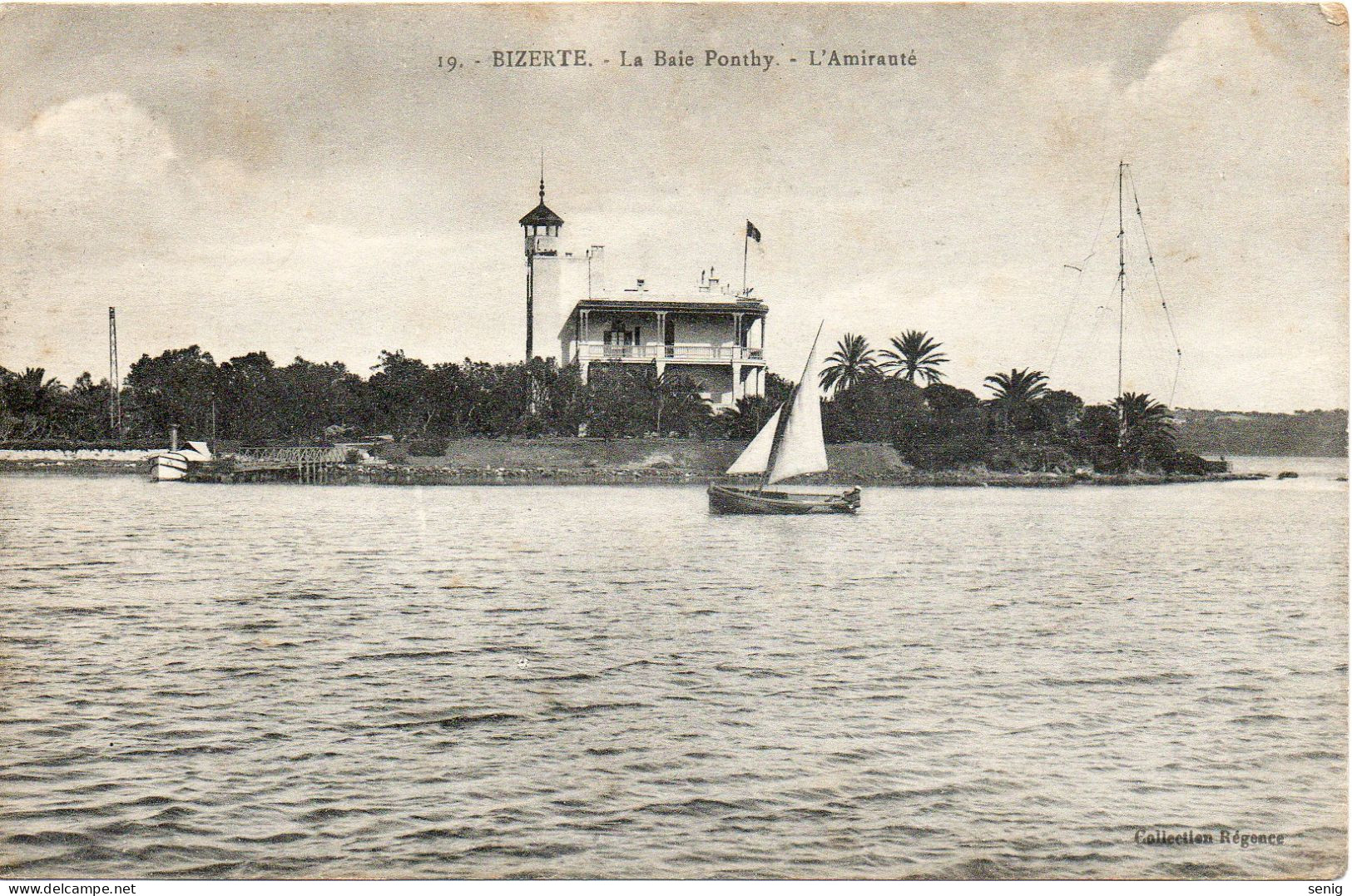 TUNISIE - BIZERTE - 19 - La Baie Ponthy - L'Amirauté - Collection Régence. Leroux Alger. - Tunisie