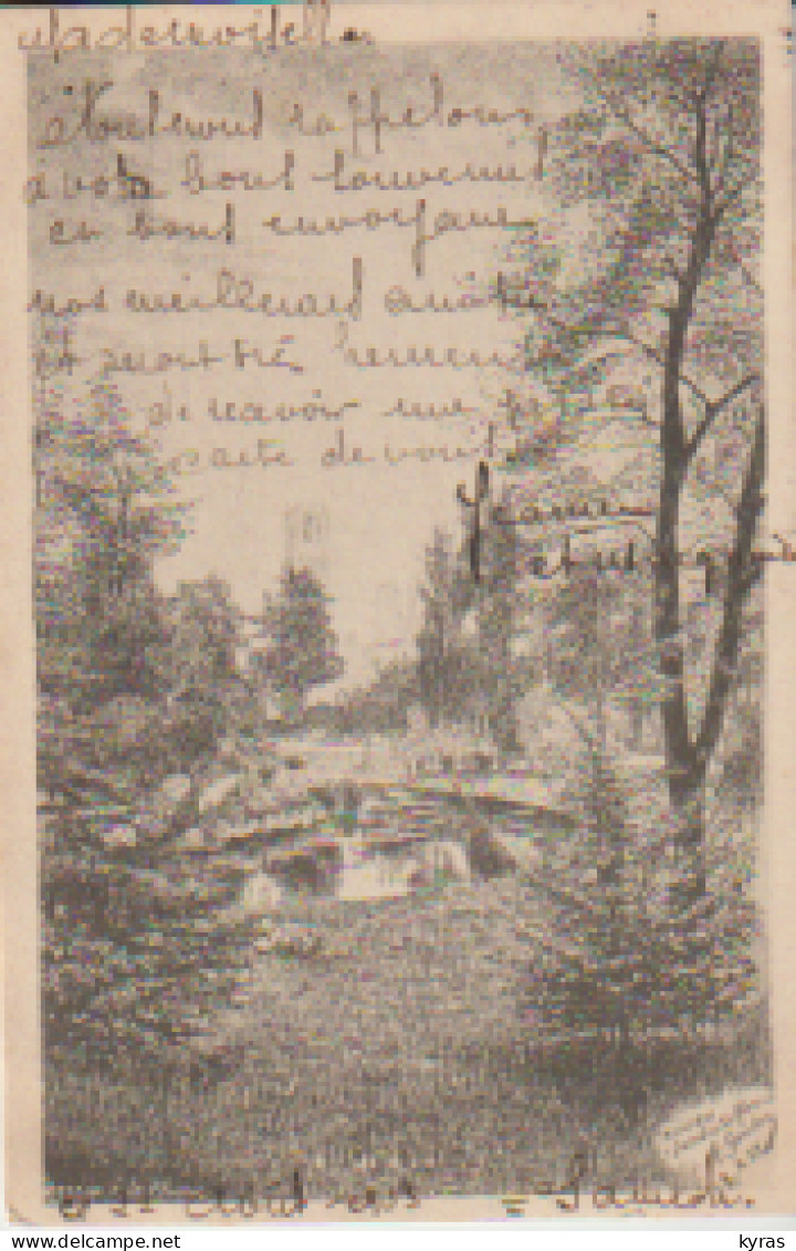 Rare (76) ROUEN . Jardin Solférino (Dessin à La Plume Par A. GOULON ) - Rouen