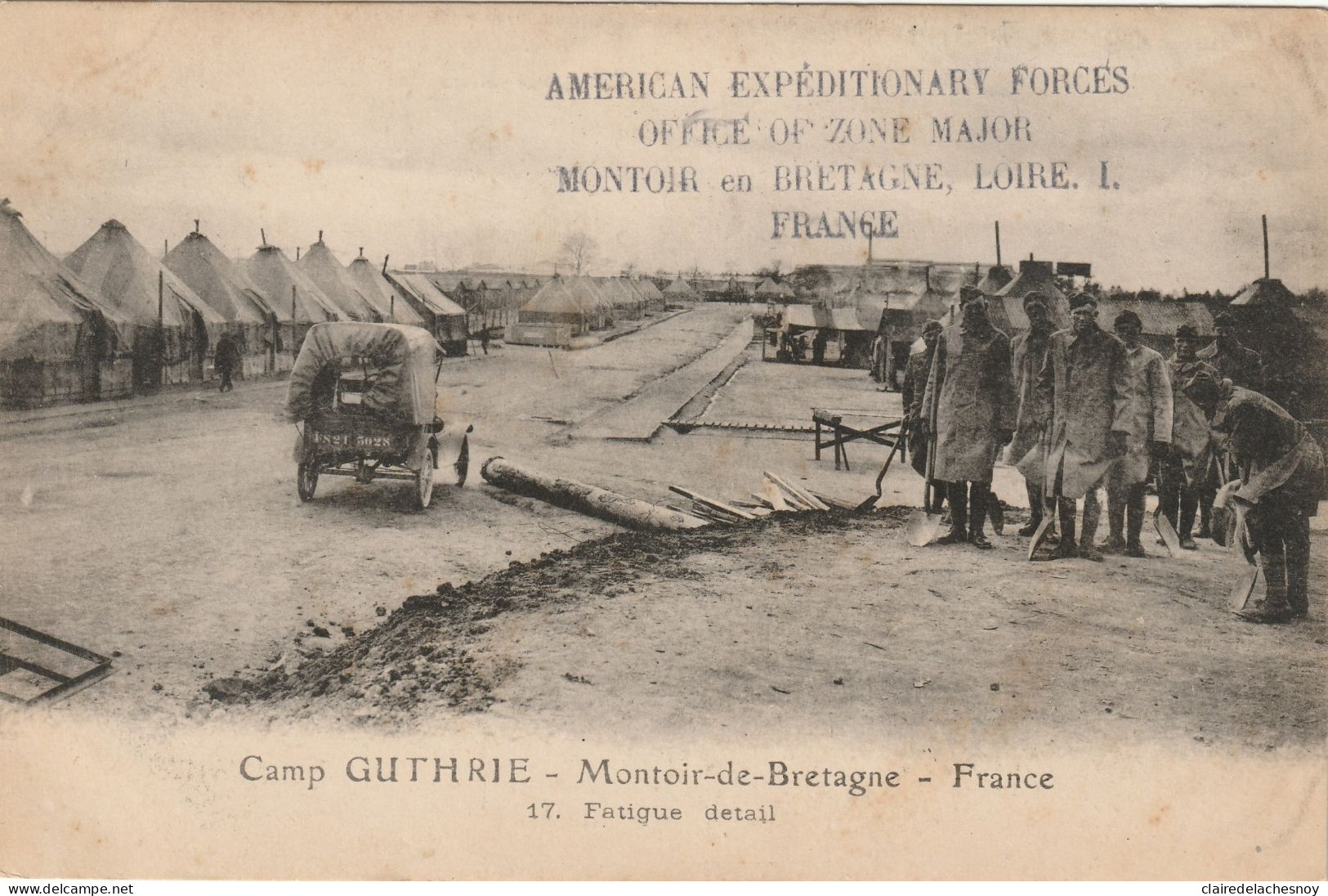 Montoir De Bretagne - Camp GUTHRIE -Rare Avec Tampon Forces Américaines . - Otros & Sin Clasificación