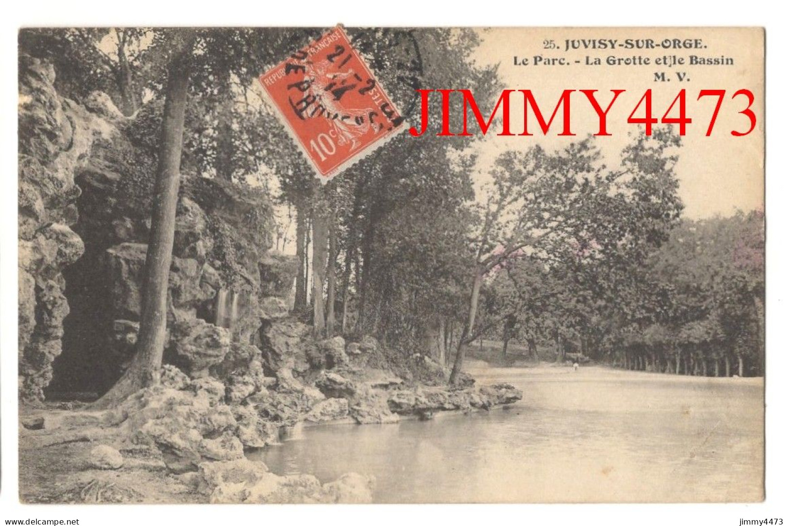 CPA - JUVISY-SUR-ORGE En 1914 - Le Parc - La Grotte Et Le Bassin - N° 25 - Edit. M. V. - Juvisy-sur-Orge