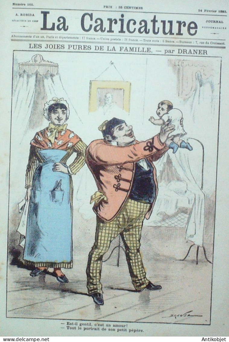 La Caricature 1883 N°165 Joies De La Famille Draner être Aspirant Gino Trock Loys - Magazines - Before 1900