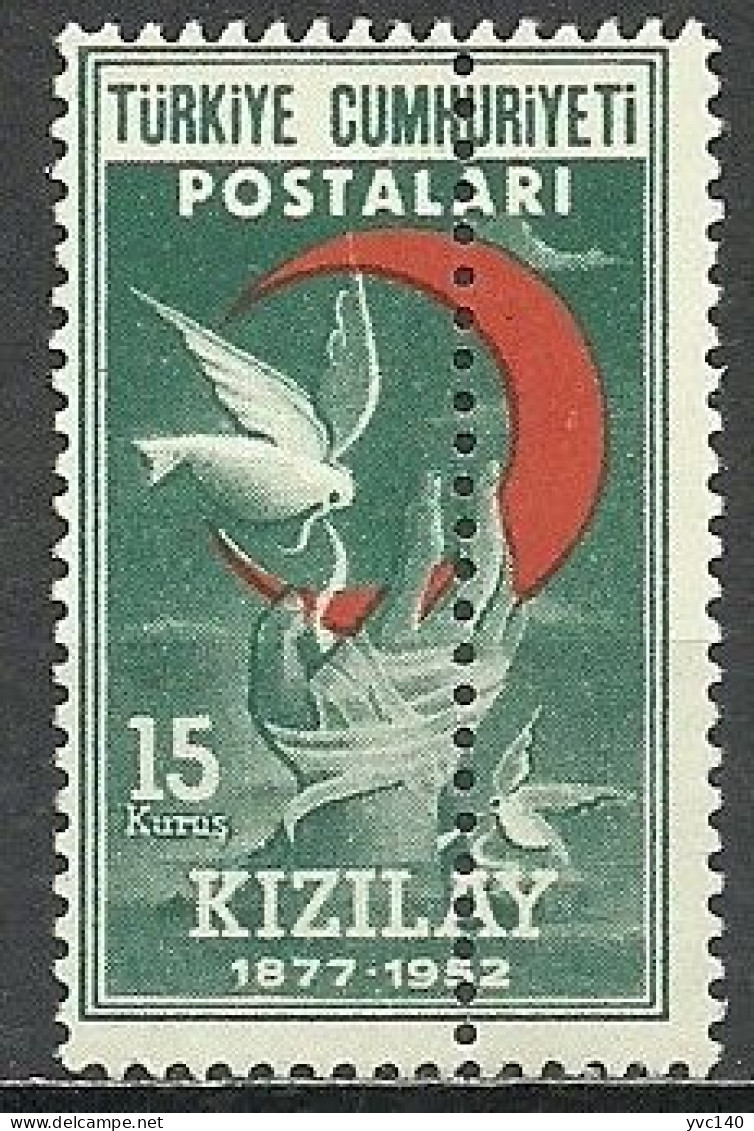 Turkey; 1952 75th Year Of The Turkish Red Crescent Society 15 K. ERROR "Double Perf." - Unused Stamps