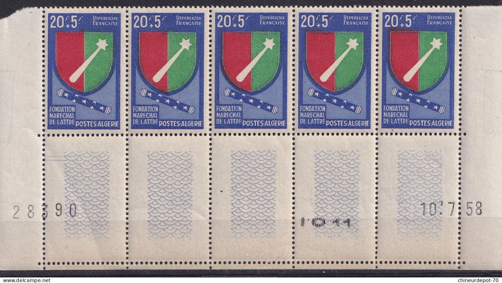 Fondation Marechal De Lattre Poste Algerie Avec Bdf Bord De Feuille  Neufs Sans Charnières ** - Unused Stamps
