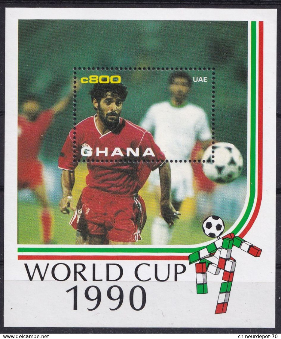 Bloc Ghana World Cup 1990 Football  Neufs Sans Charnières ** - Ghana (1957-...)