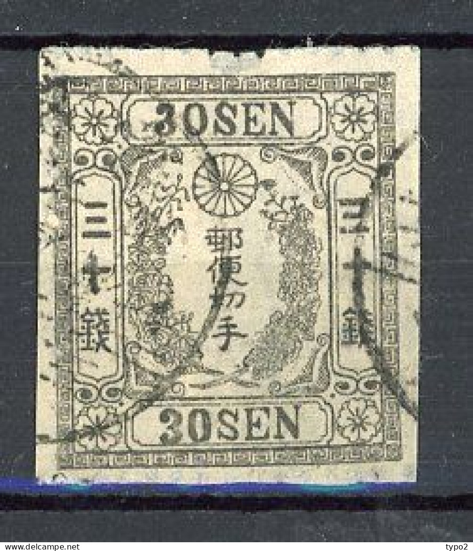 JAPON - 1872 Yv. N° 14B Papier Mince (o) 30s Gris Cote 600 Euro BE R 2 Scans - Used Stamps