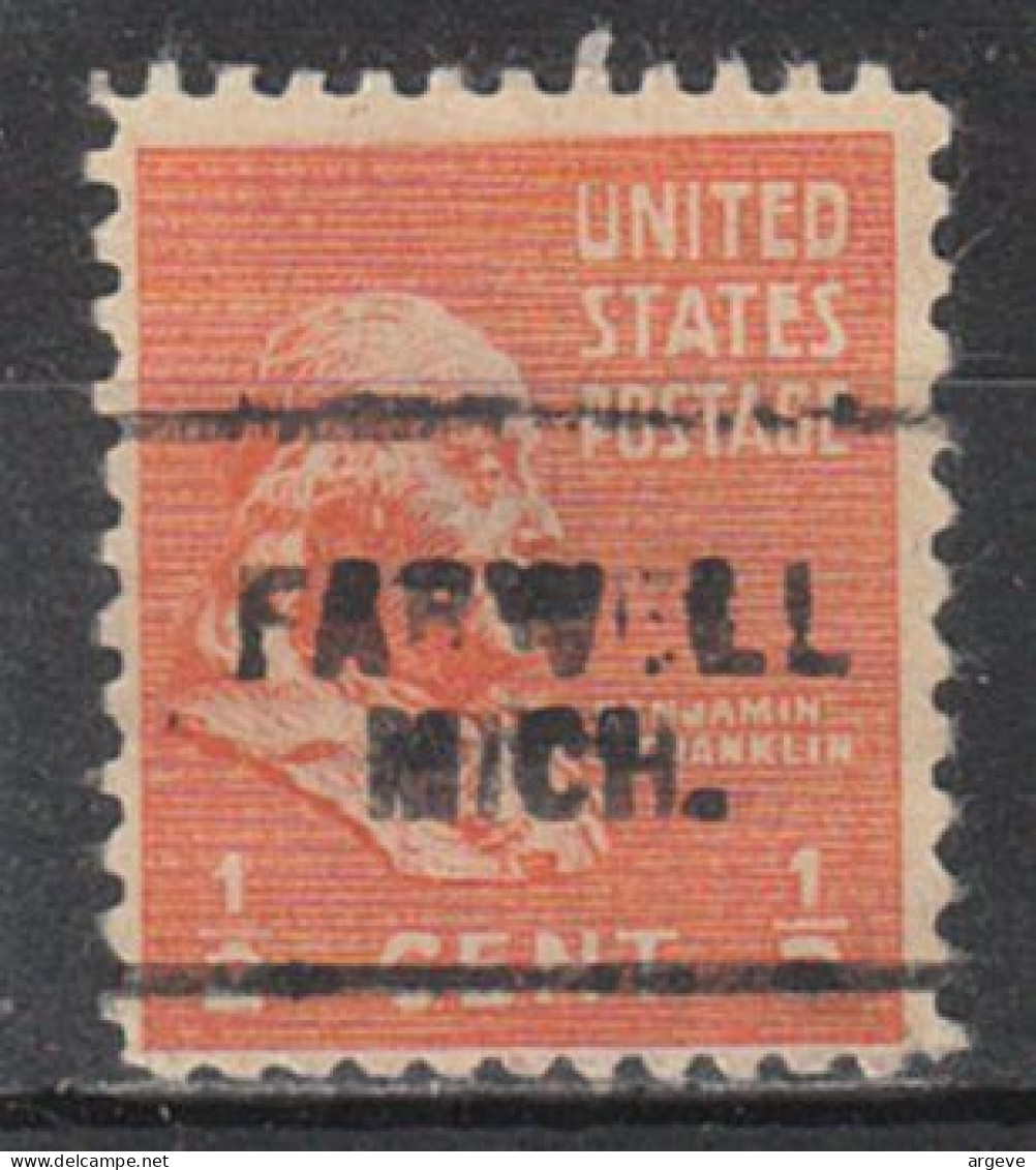 USA Precancel Vorausentwertungen Preo Locals Michigan, Farwell 703 - Precancels