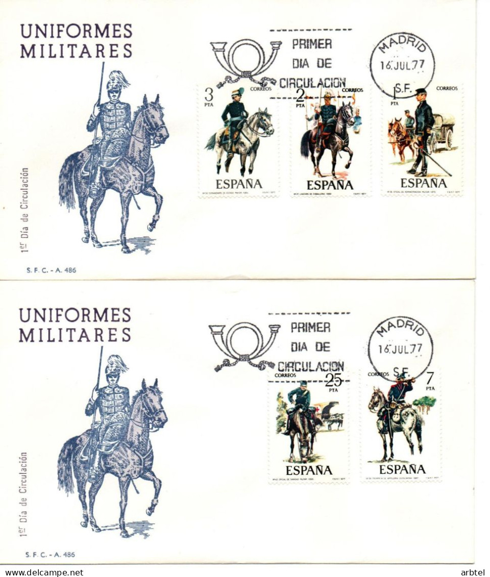 ESPAÑA SPAIN SPD FDC UNIFORMES MILITARES 1977 MILITAR SOLDADO SOLDIER - Militares