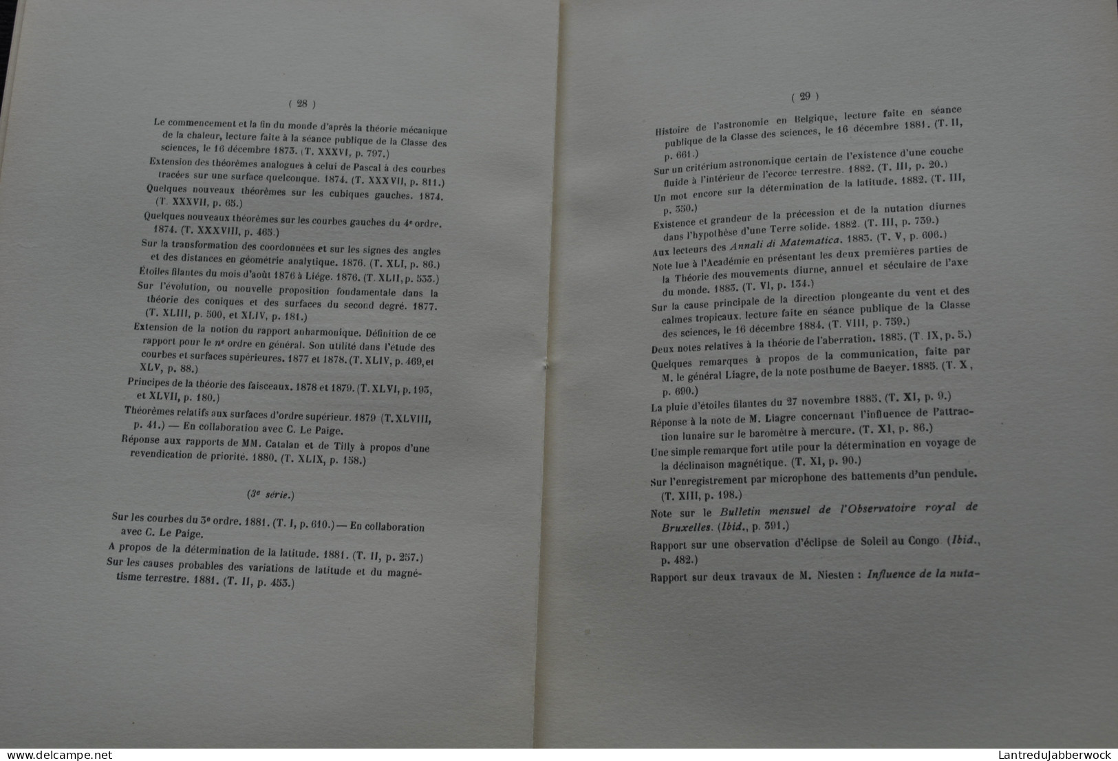 François-Jacques-Philippe FOLIE Aperçu Biographique 1907 Annuaire Astronomique De L'Observatroire Royal Astronomie - Astronomia