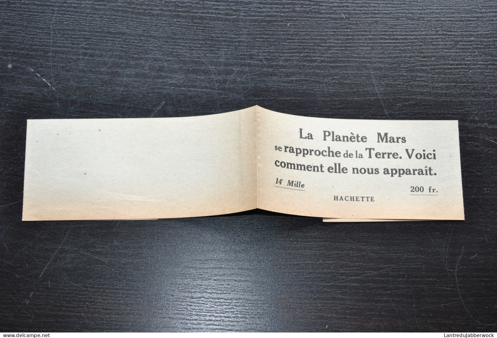 Pierre ROUSSEAU MARS TERRE MYSTERIEUSE Librairie Hachette 1941 BANDEAU Astronomie Téléscope Satellite Martien Martienne - Astronomia