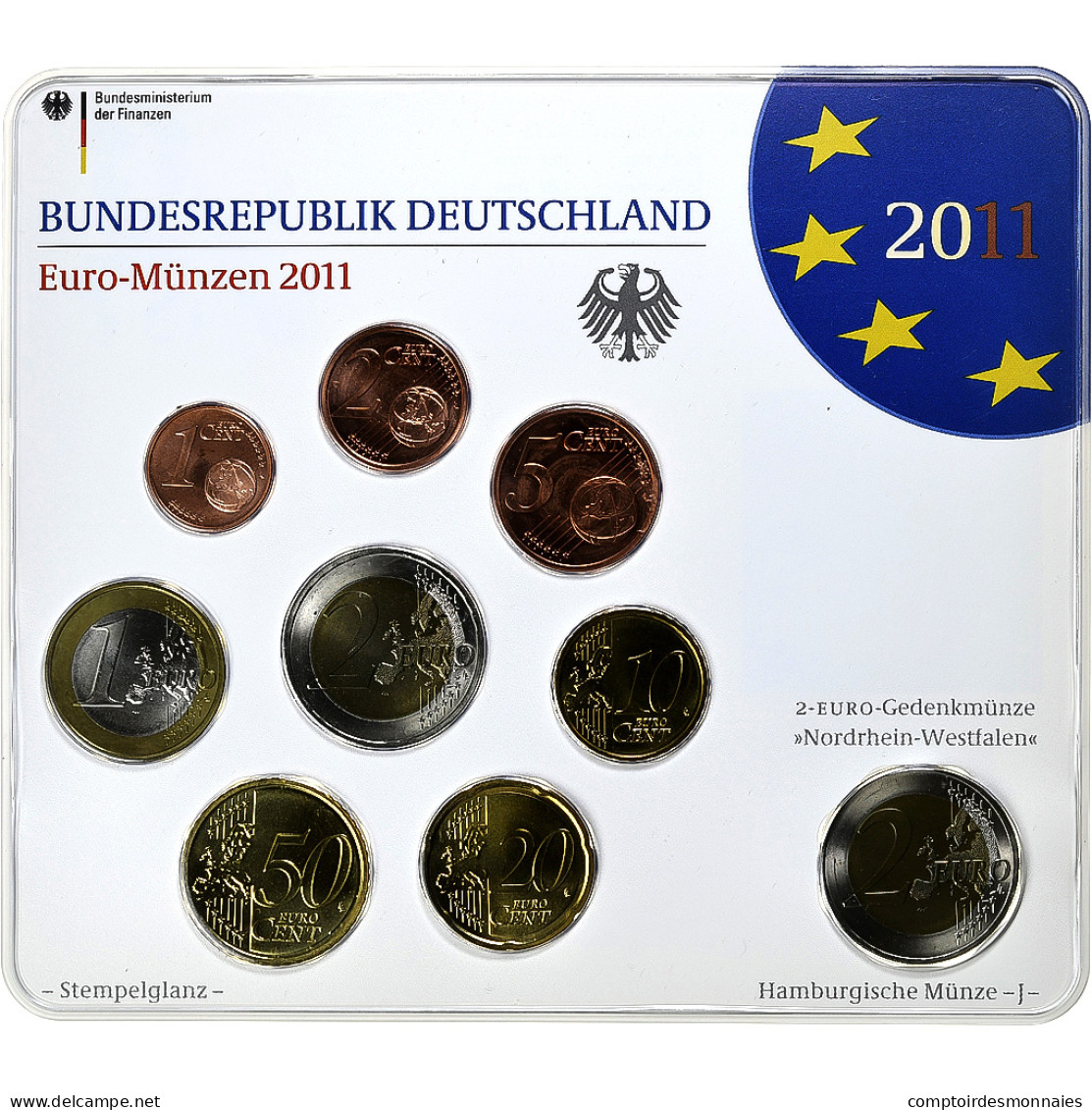 République Fédérale Allemande, Set 1 Ct. - 2 Euro + 2€, Kölner Dom, Coin - Allemagne