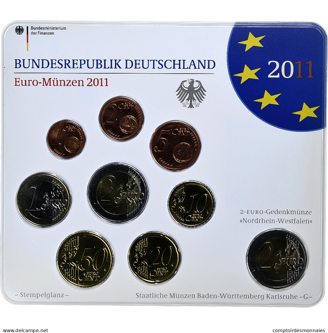 République Fédérale Allemande, Set 1 Ct. - 2 Euro + 2€, Kölner Dom, Coin - Allemagne