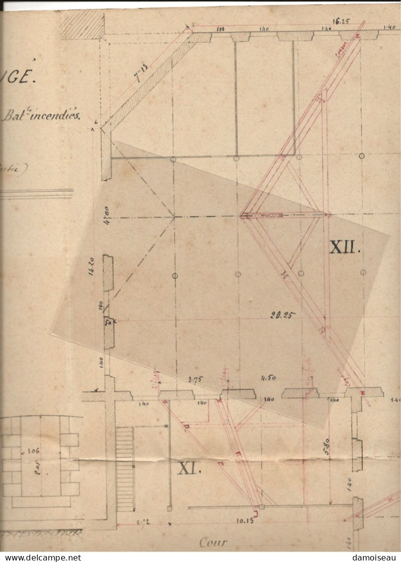 86, Liguge, Filature De Liguge, Plan D'ensemble Et Détails Des Bâtiments Incendiés. Quelques Vues. Année? - Historische Dokumente