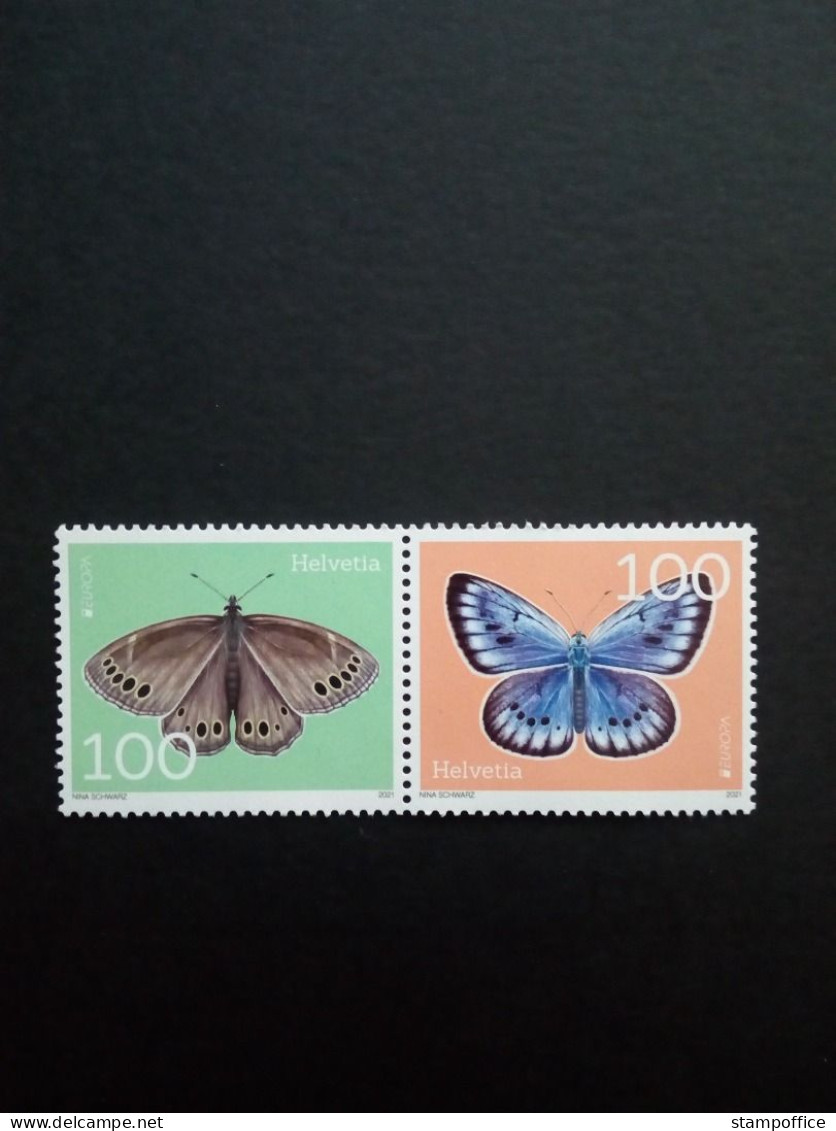 SCHWEIZ MI-NR. 2706-2707 POSTFRISCH(MINT) EUROPA 2021 GEFÄHRDETE TIERE SCHMETTERLING - 2021