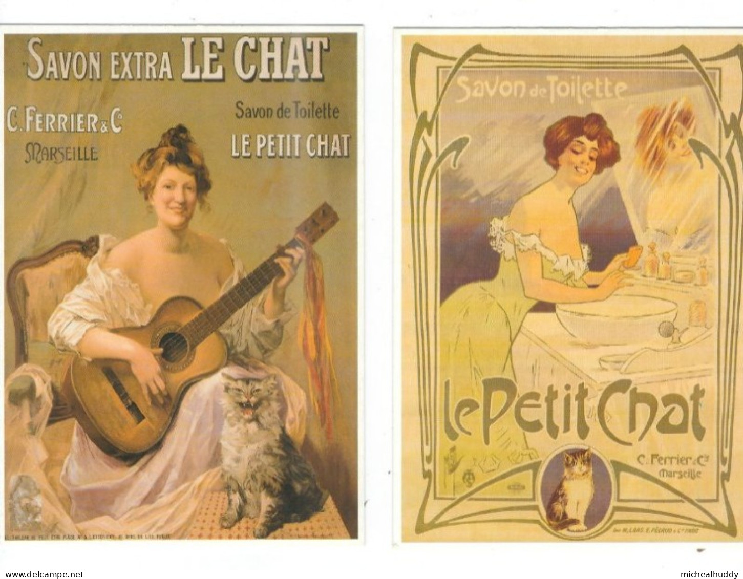 2 POSTCARDS PUBLISHED IN FRANCE BY EDITIONS CLOUET    SOAP - Advertising