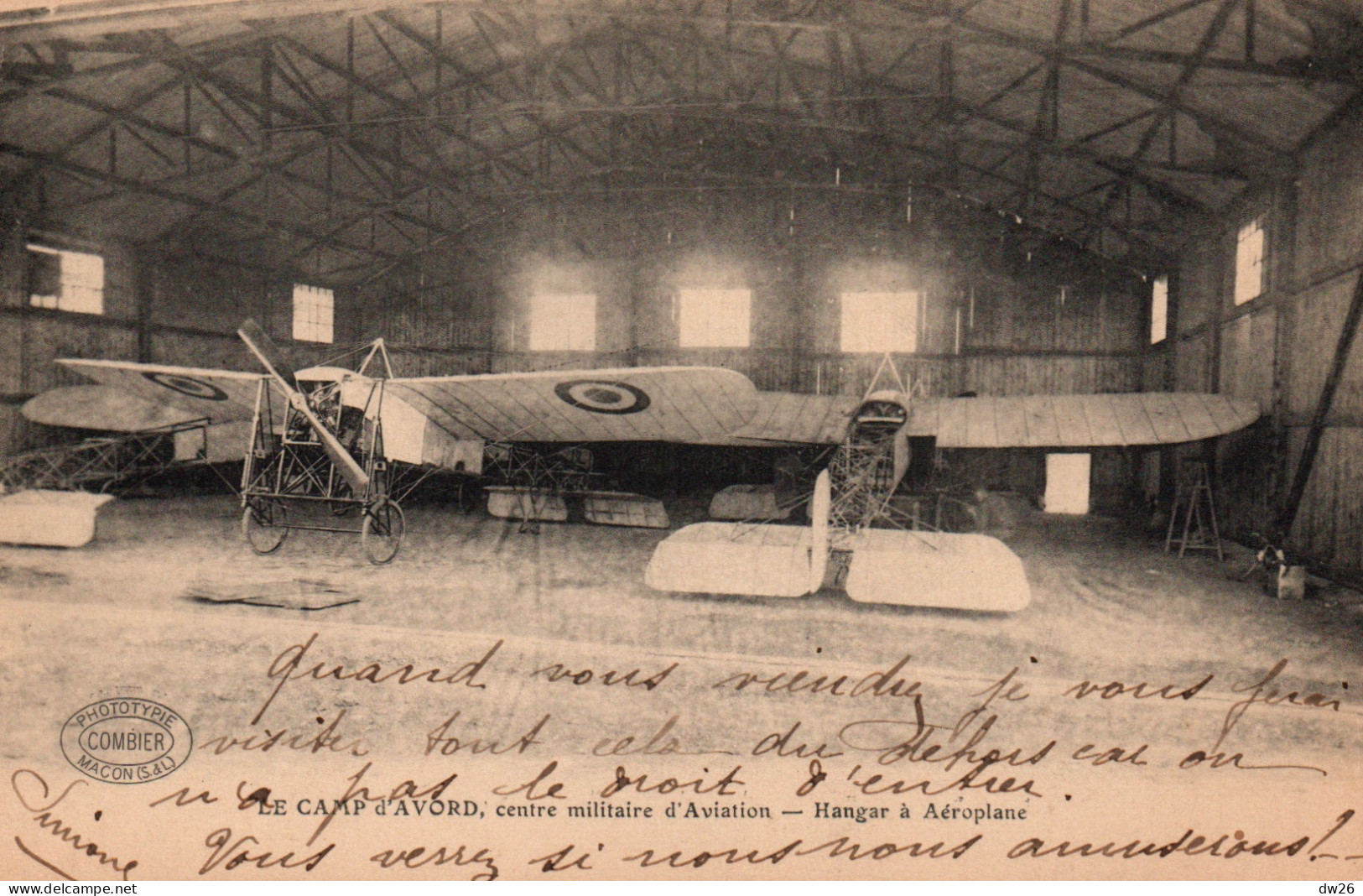 Camp D'Avord (Cher) Centre Militaire D'Aviation - Hangar à Aéroplane (Blériot Type XI) Phototypie Combier - ....-1914: Voorlopers