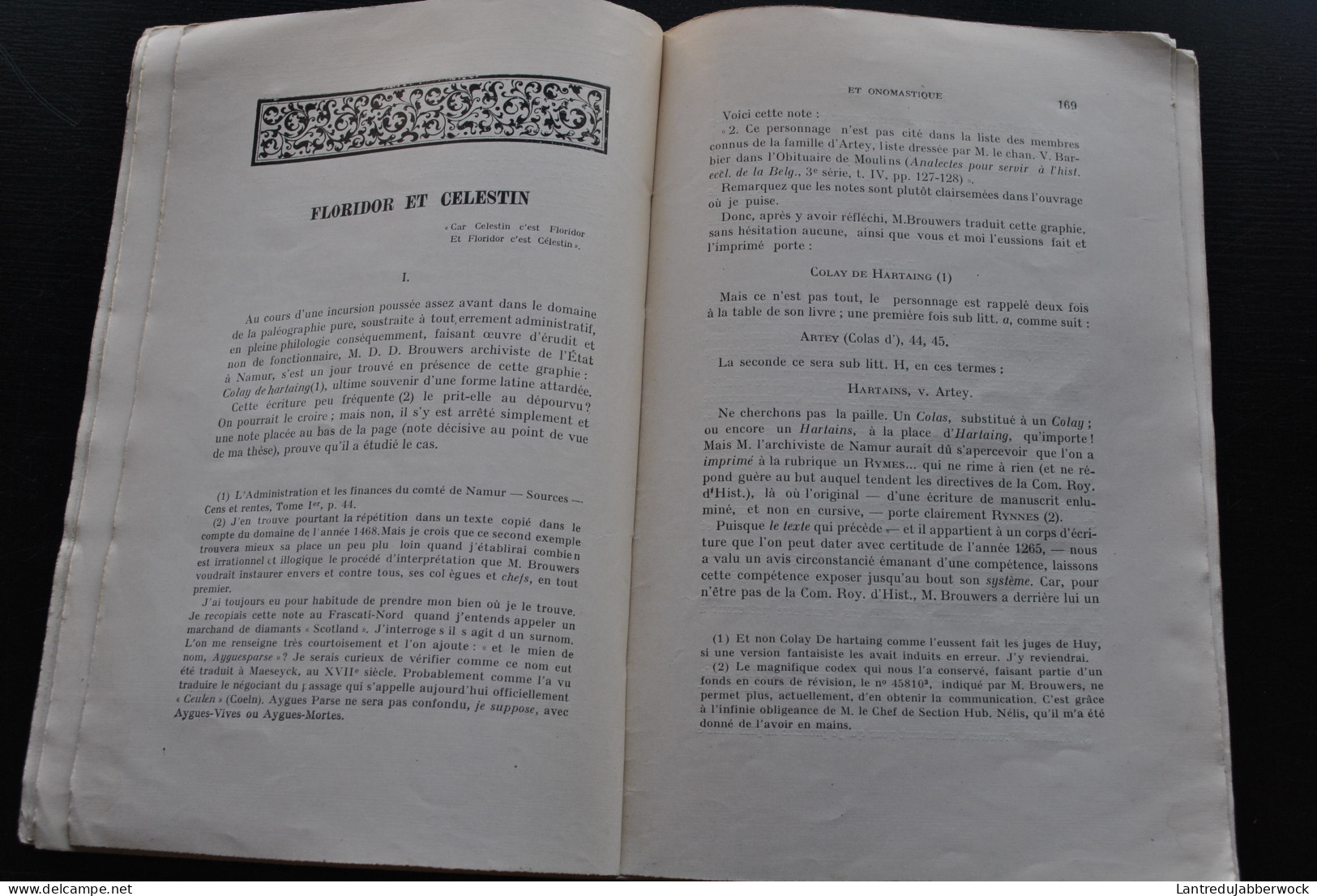 La Revue Héraldique Et Onomastique N°9-10 1929 Particule élidée D'Arthey DARTEY Hartaing Hartains Floridor Et Célestin - Geschichte