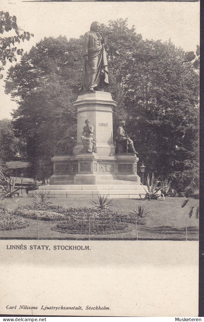 Sweden PPC Linnés Staty Linné Statue, Stockholm. Carl Nilssons Ljustryckanstalt Simple Backside (2 Scans) - Sweden